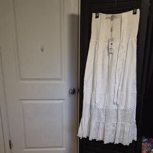 Angela Paige White Eyelet Tiered Maxi Dress